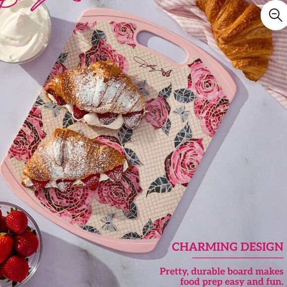 Dolly Parton Rose Pattern Cutting Board - Picture 3 of 15